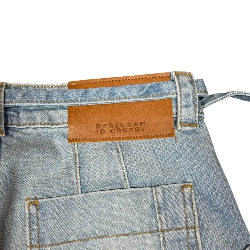 Derek Lam 10 Crosby Light Wash Zuri Cropped Wide Leg Pant Size 27 - Picture 10 of 11